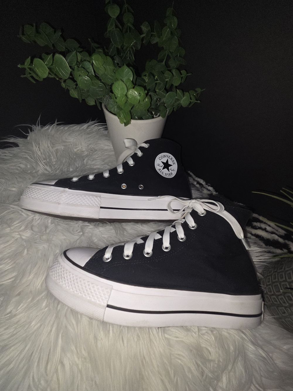 Converse Chuck Taylor All Star Black Platform High Top Sneakers. Size 9 - Picture 7 of 15